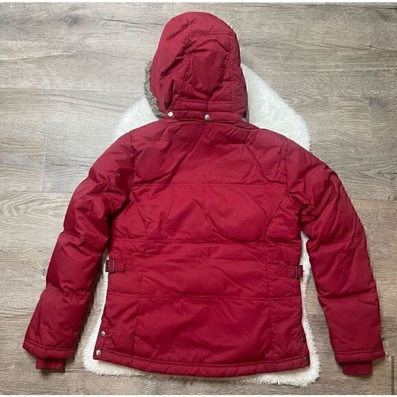 Columbia Down Feather XCO Womens Jacket Size Small Red Puffer Detachable Hoodie - Picture 11 of 14